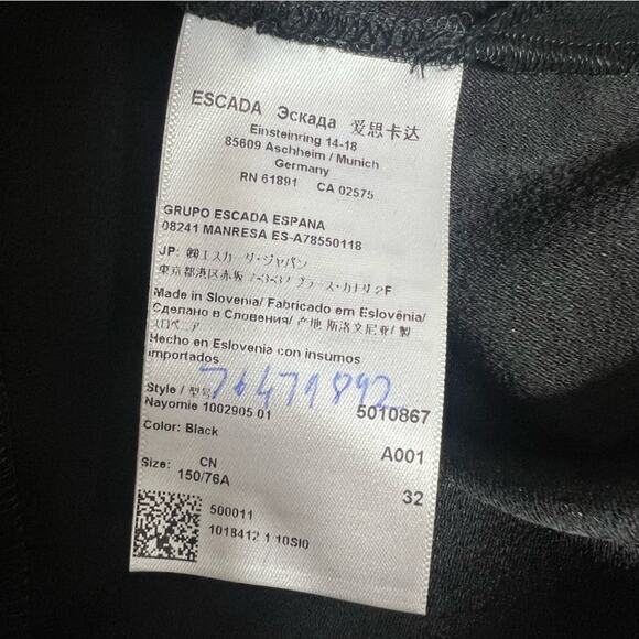 Escada Nayomie ostrich feather embellished top black Sz 32 - Picture 7 of 9